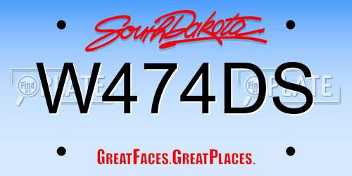 W474DS South Dakota License Plate