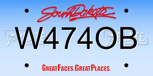 W474OB South Dakota License Plate