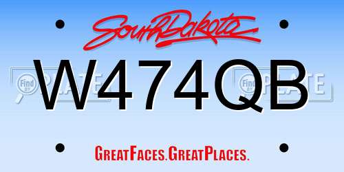 W474QB South Dakota License Plate