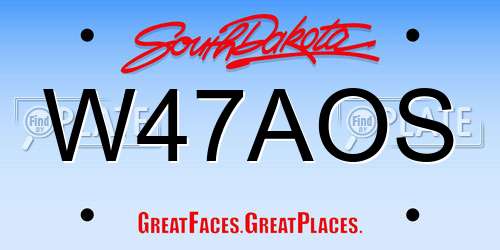 W47AOS South Dakota License Plate