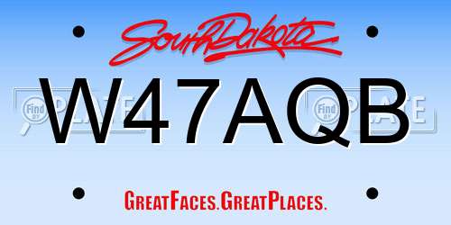 W47AQB South Dakota License Plate