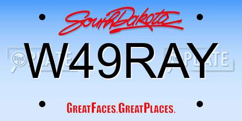 W49RAY South Dakota License Plate