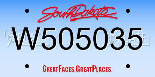 W505035 South Dakota License Plate