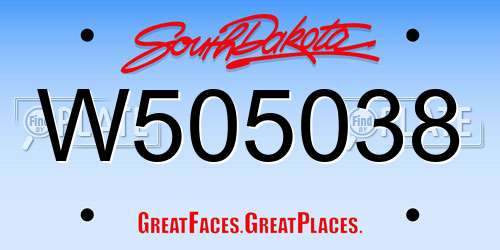 W505038 South Dakota License Plate