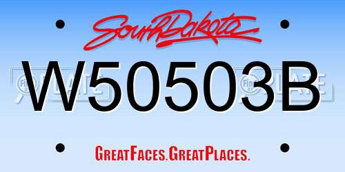 W50503B South Dakota License Plate