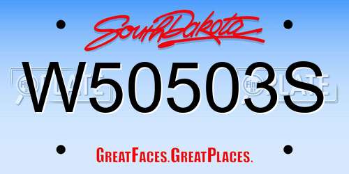 W50503S South Dakota License Plate