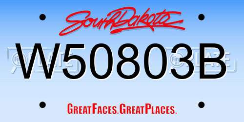 W50803B South Dakota License Plate