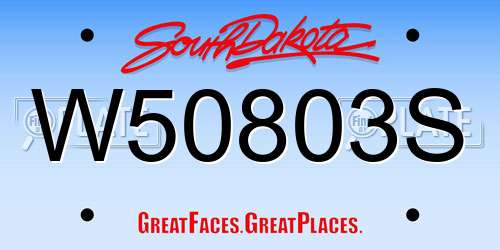 W50803S South Dakota License Plate