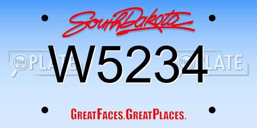 W5234 South Dakota License Plate