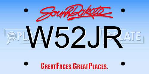 W52JR South Dakota License Plate
