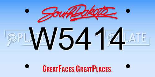 W5414 South Dakota License Plate