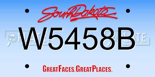W5458B South Dakota License Plate