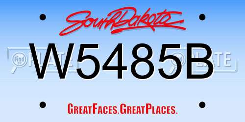 W5485B South Dakota License Plate