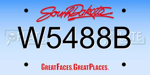 W5488B South Dakota License Plate