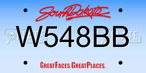 W548BB South Dakota License Plate