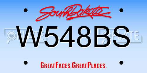 W548BS South Dakota License Plate