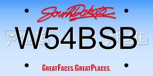 W54BSB South Dakota License Plate