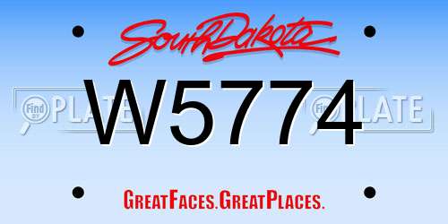 W5774 South Dakota License Plate