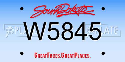 W5845 South Dakota License Plate
