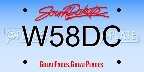 W58DC South Dakota License Plate