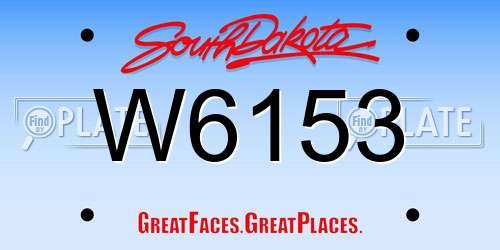 W6153 South Dakota License Plate