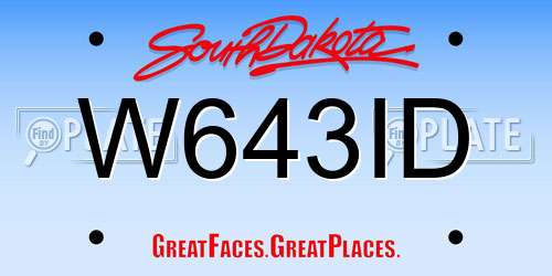 W643ID South Dakota License Plate