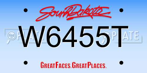 W6455T South Dakota License Plate