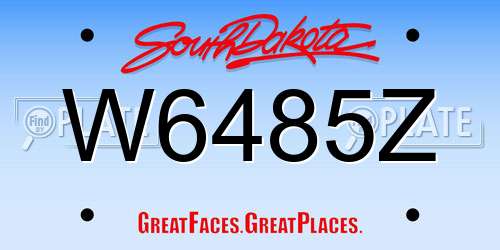 W6485Z South Dakota License Plate