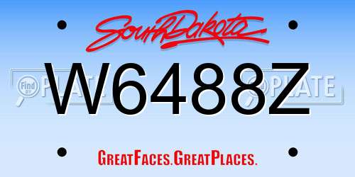 W6488Z South Dakota License Plate