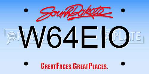 W64EIO South Dakota License Plate