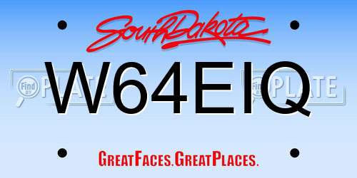 W64EIQ South Dakota License Plate