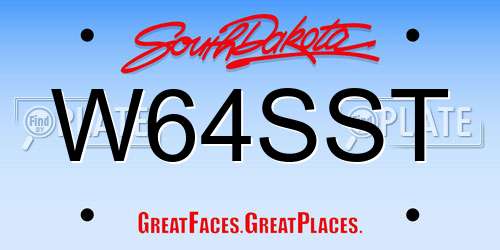 W64SST South Dakota License Plate