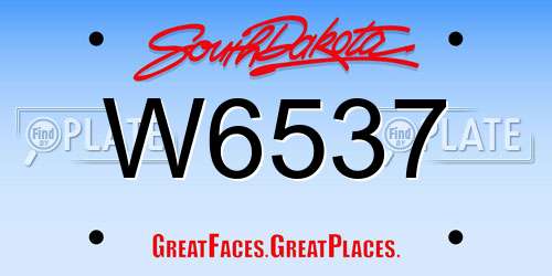 W6537 South Dakota License Plate
