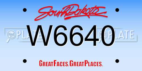 W6640 South Dakota License Plate