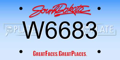 W6683 South Dakota License Plate