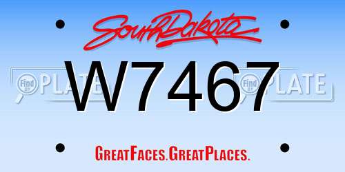 W7467 South Dakota License Plate