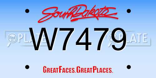 W7479 South Dakota License Plate