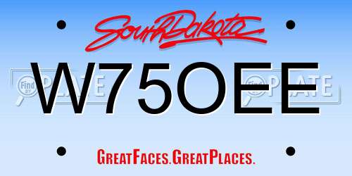 W75OEE South Dakota License Plate