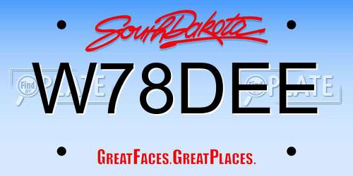 W78DEE South Dakota License Plate