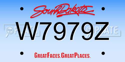 W7979Z South Dakota License Plate