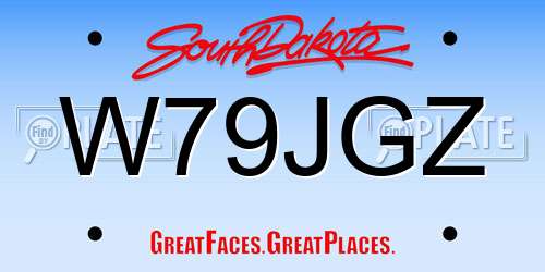 W79JGZ South Dakota License Plate