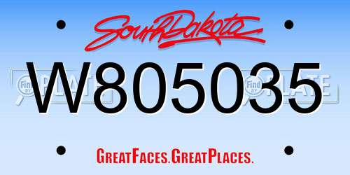 W805035 South Dakota License Plate