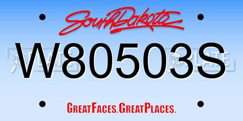 W80503S South Dakota License Plate
