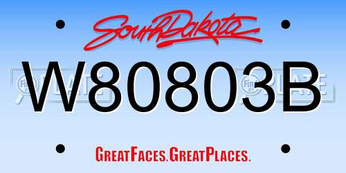 W80803B South Dakota License Plate