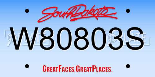 W80803S South Dakota License Plate