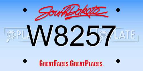 W8257 South Dakota License Plate