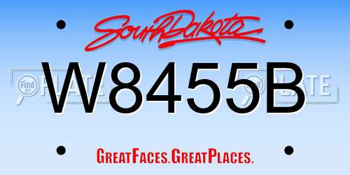 W8455B South Dakota License Plate