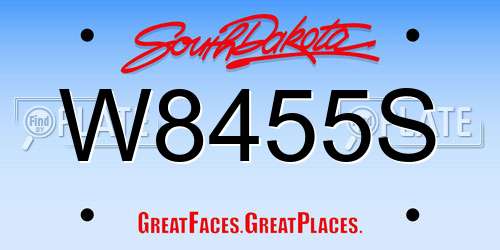 W8455S South Dakota License Plate