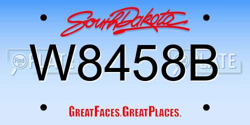 W8458B South Dakota License Plate