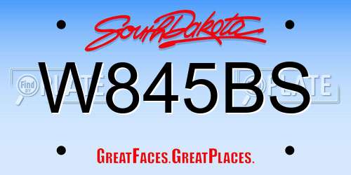 W845BS South Dakota License Plate